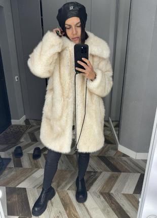 Песцова шуба з еко хутра