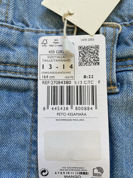 Macacão/jardineiras ganga Mango