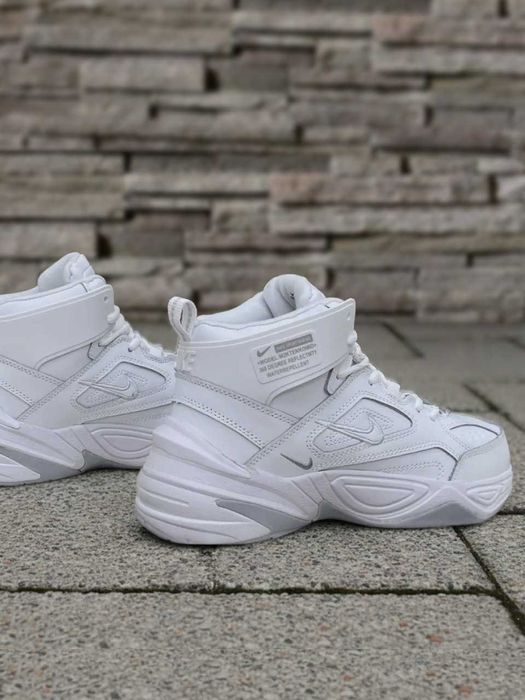 Nike M2K Tekno High Fur White женские зимние кроссовки с мехом Найк