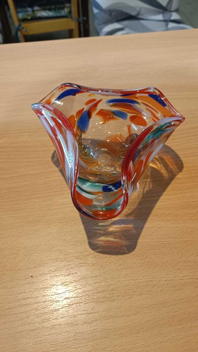 Stara kolorowa popielniczka z czasów PRL Duża