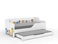 Łóżko dziecięce LILU 160x80 PODWÓJNE z funkcją spania+materace GRATIS!