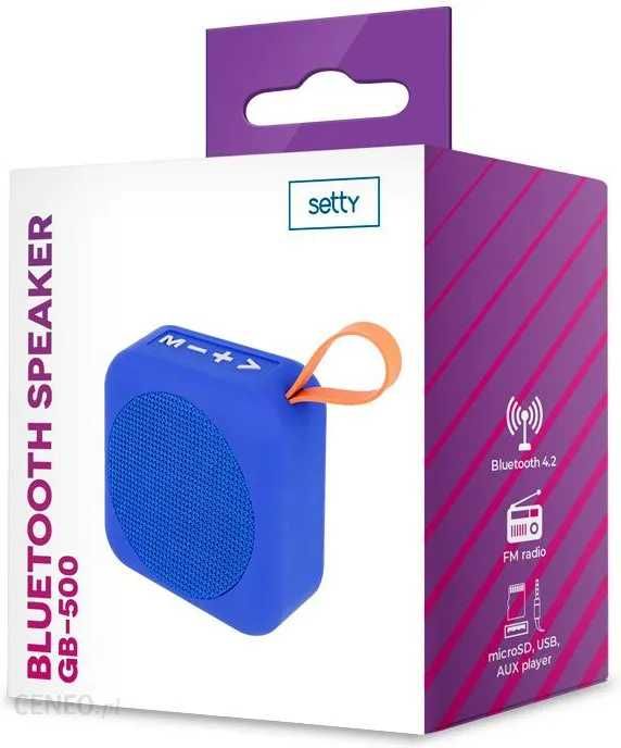 Bluetooth speaker gb-500 blue with fm radio v4.2 3w and slot micro sd