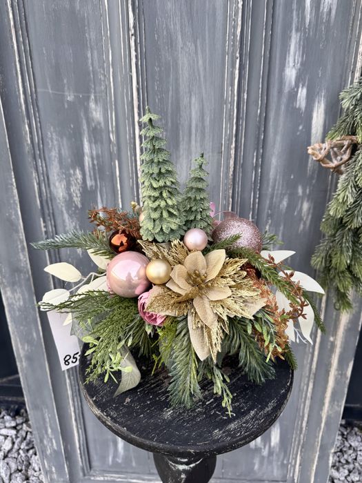 Zimowy stroik z choinkami