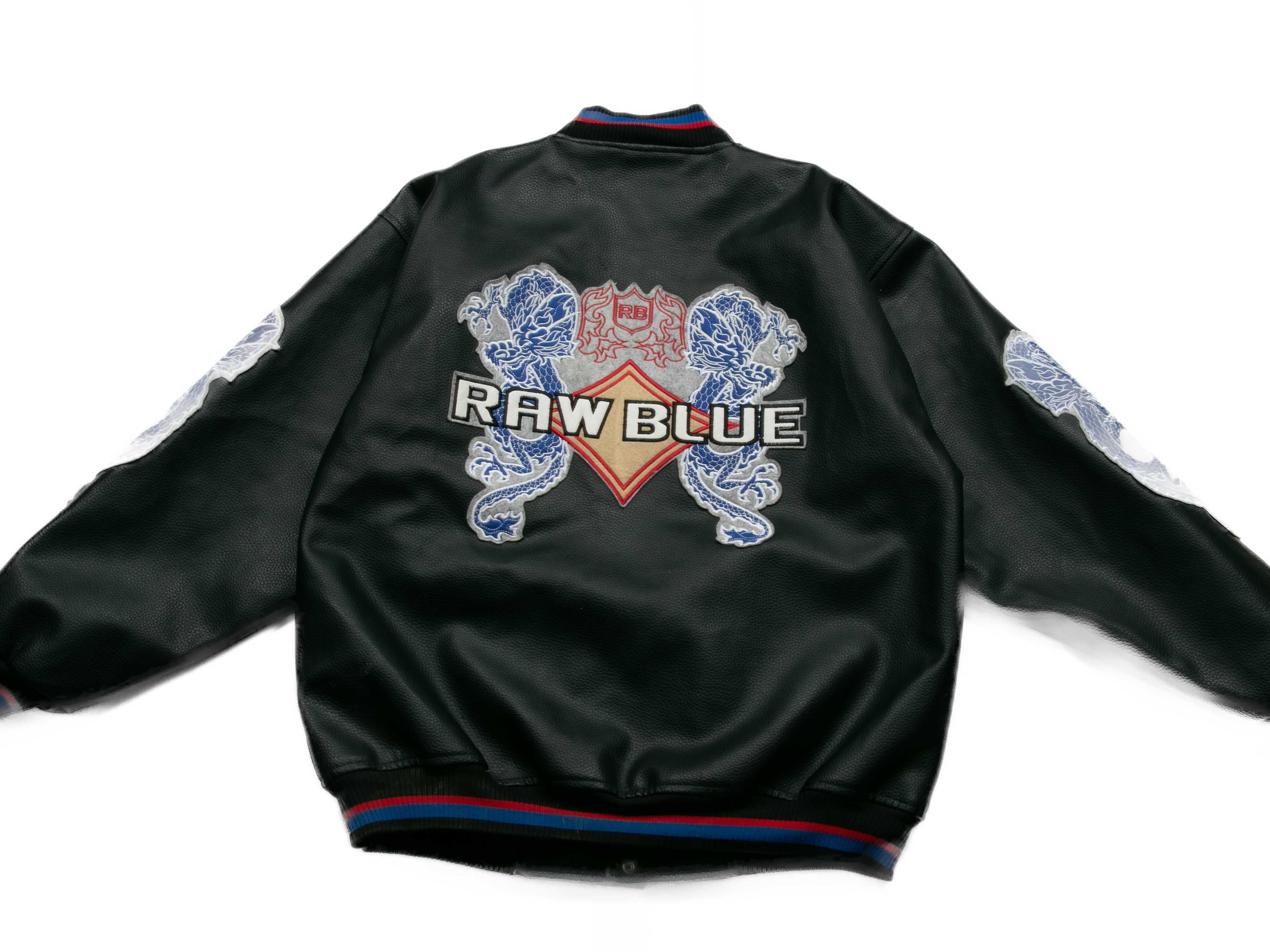 Kurtka skórzana Raw Blue XL y2k oversize bomber hip hop