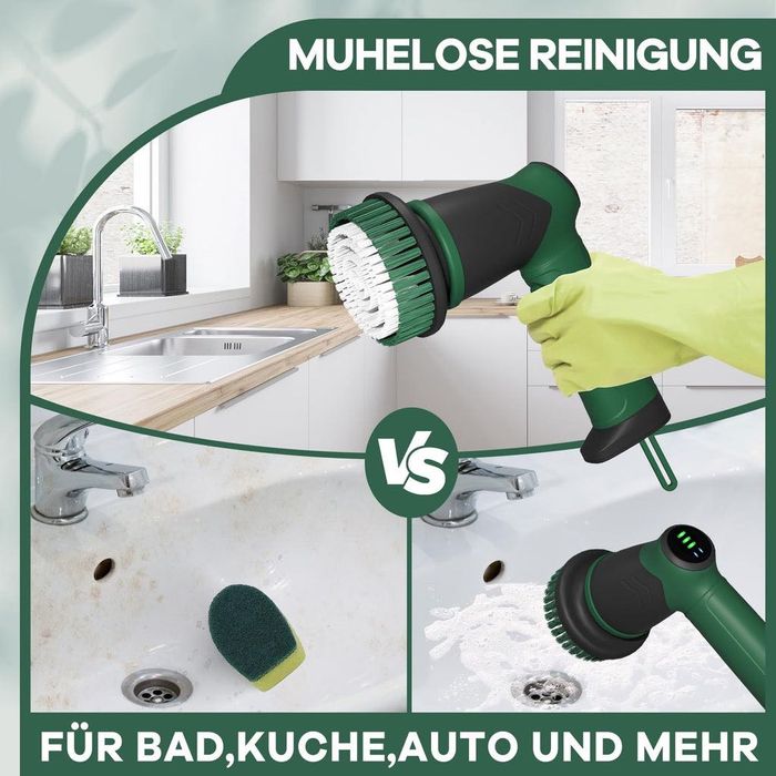 Szczotka czyszcząca z 6 akcesoriami, obrotowa szczotka