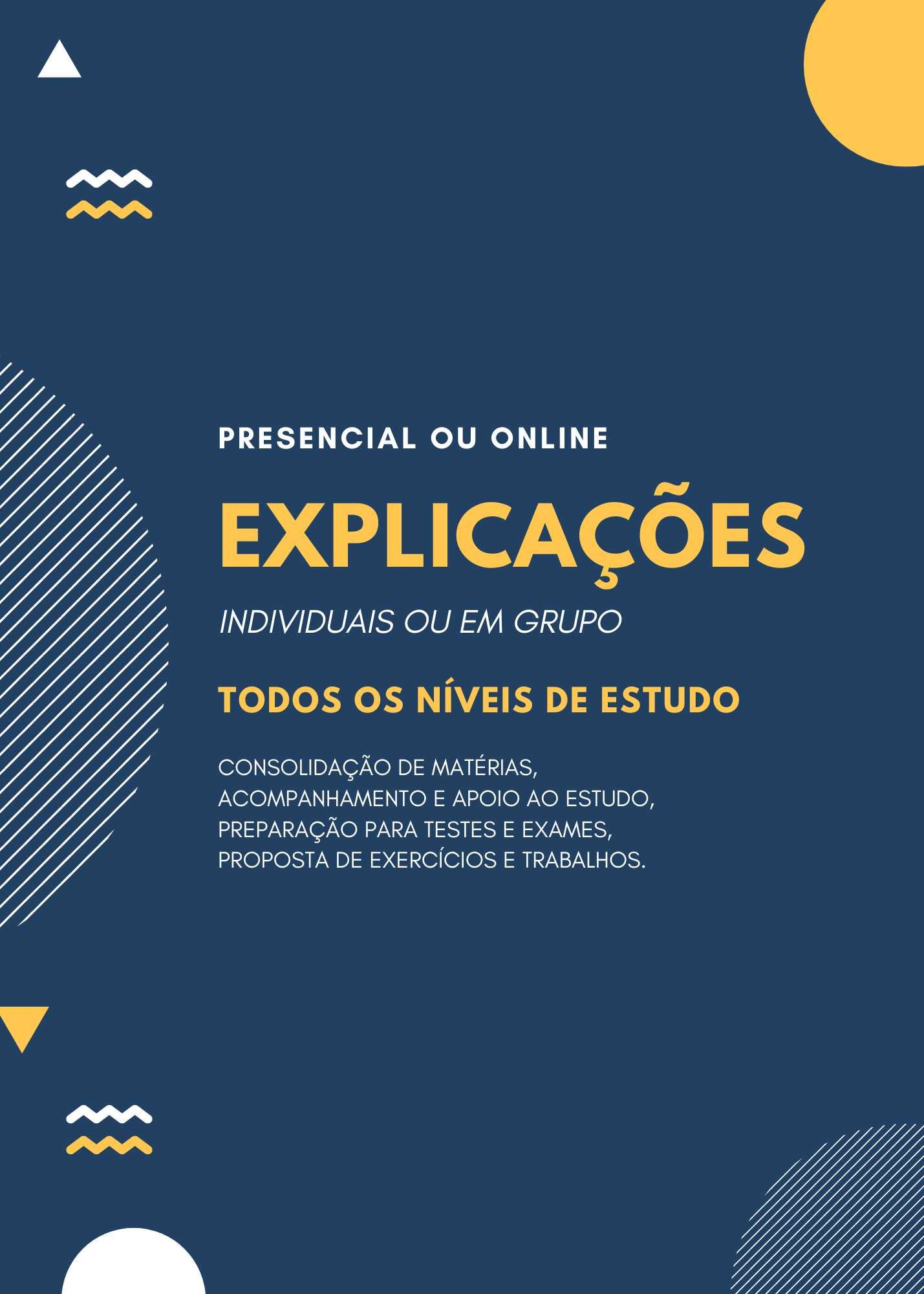 Explicações Individuais ou em Grupo para Todos os Níveis