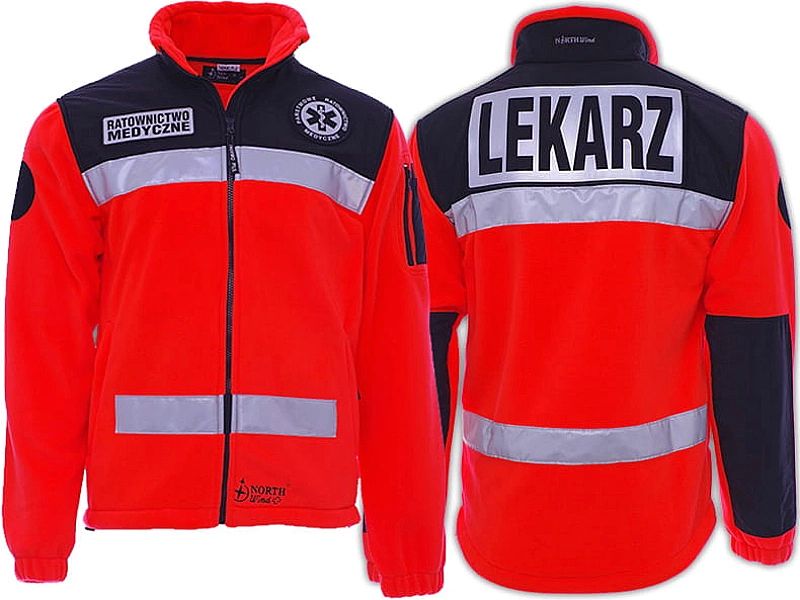 Polar ratowniczy North-Wind FLUO z kompletem emblematów odblaskowych n