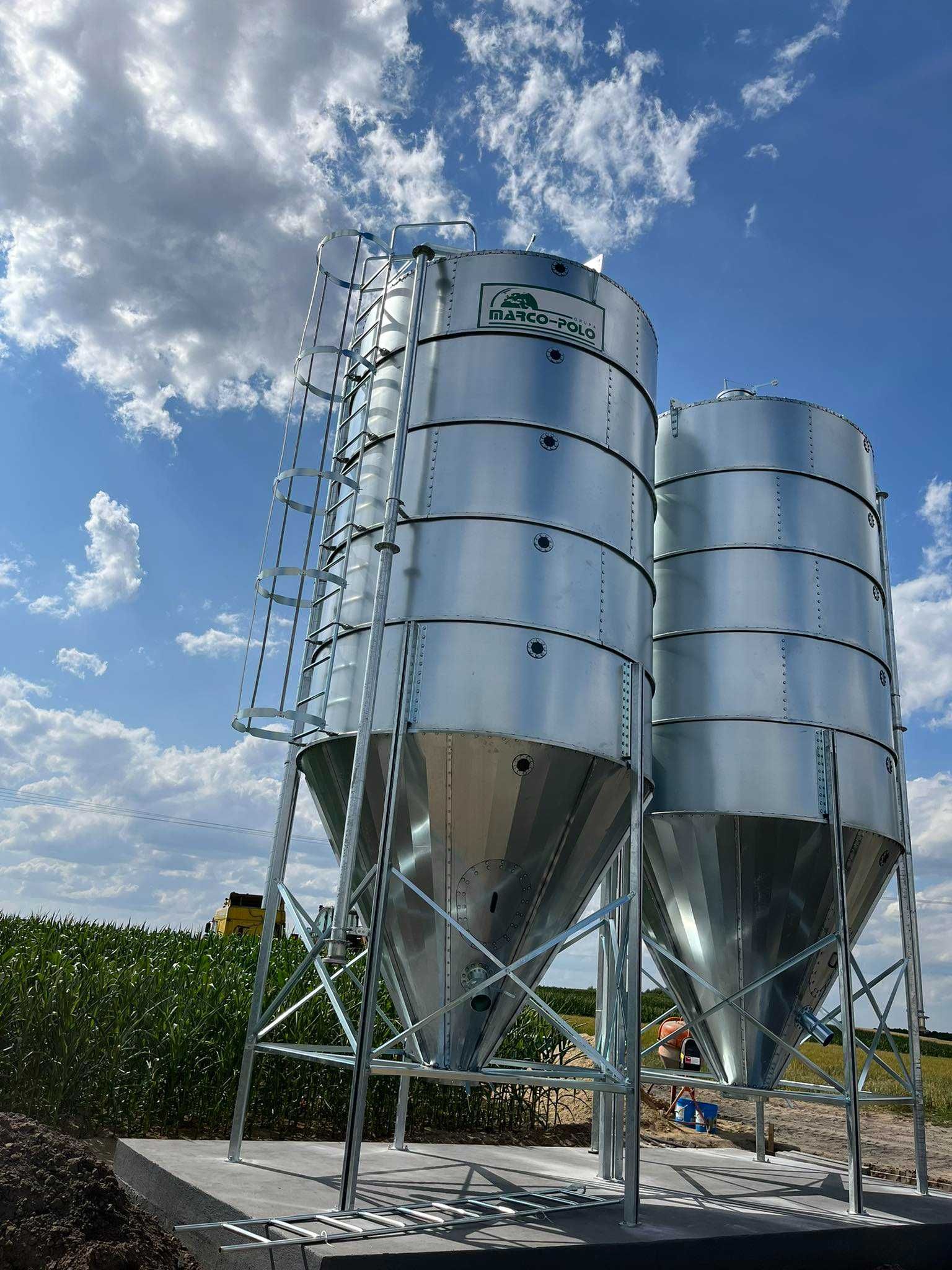 Silos zbiornik silos paszowy zbożowy 30ton 36t 20t 15t + STAWIANIE HDS