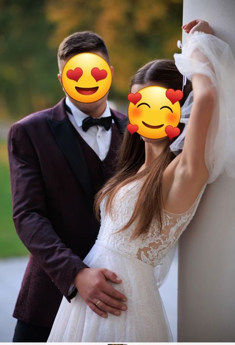 Suknia ślubna S w kolorze pastelowego różu