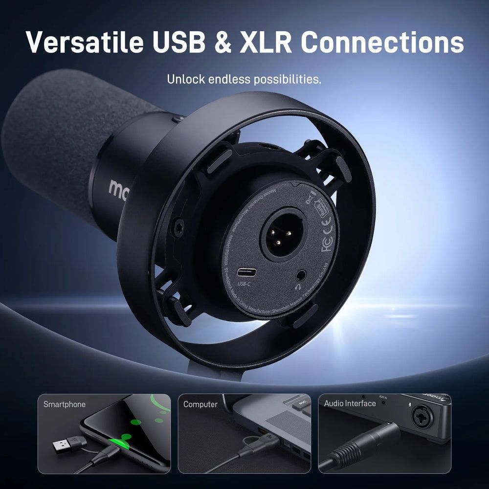 Maono PD300X XLR USB/Type-C Динамический Микрофон с Пауком