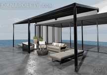 Pergola przyścienna tarasowa silnik + LED 400x400 Super Cena!