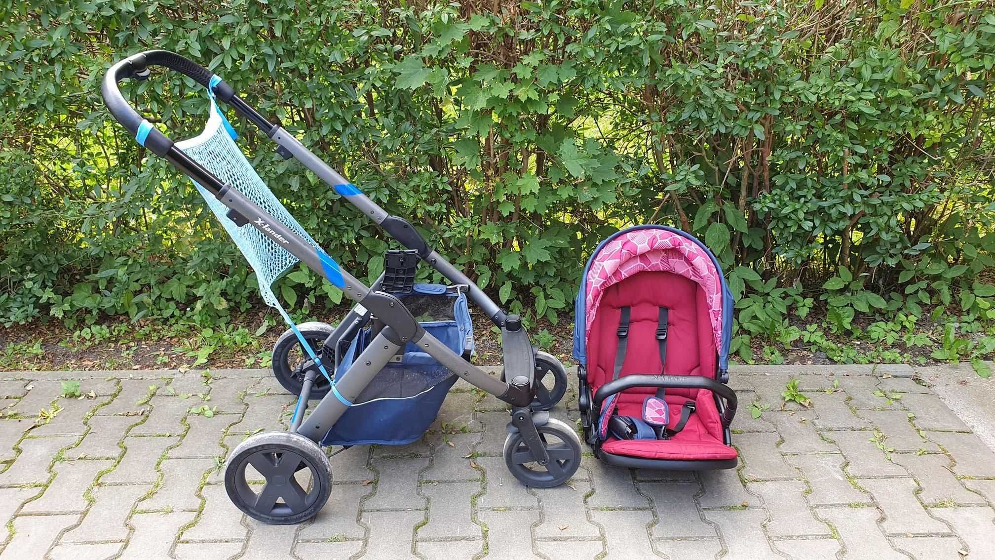 Wózek X-Lander (X-Pulse) 3w1 wraz z fotelikiem i bazą Maxi Cosi.