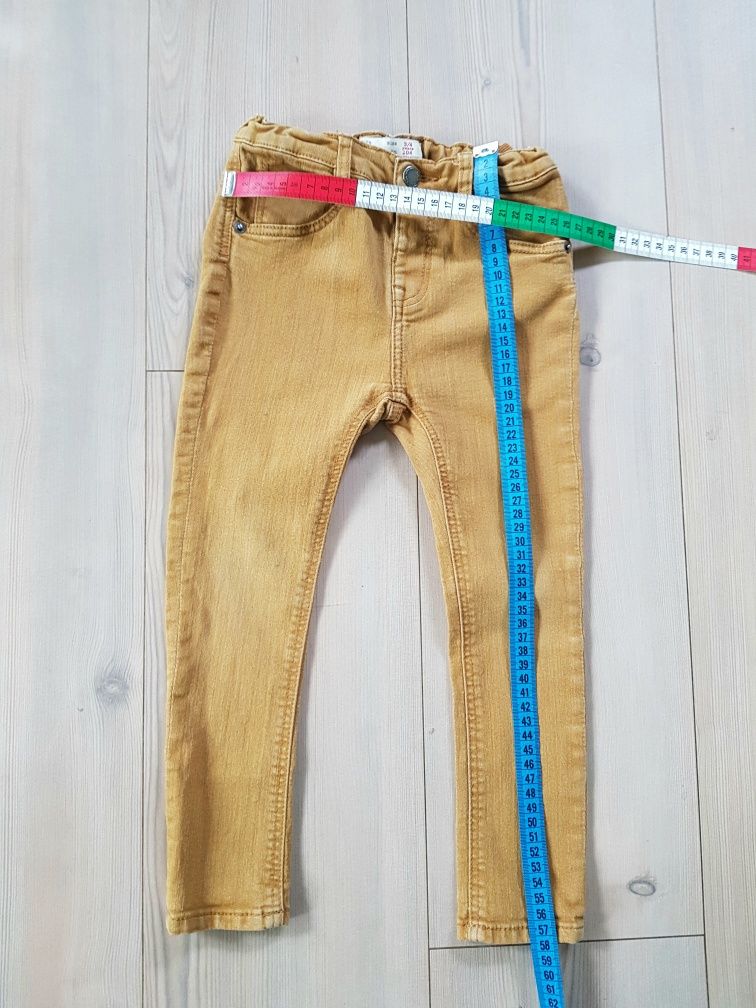 ZARA spodnie jeans z serży 104 bardzo elastyczne rurki rozciągliwe h&m