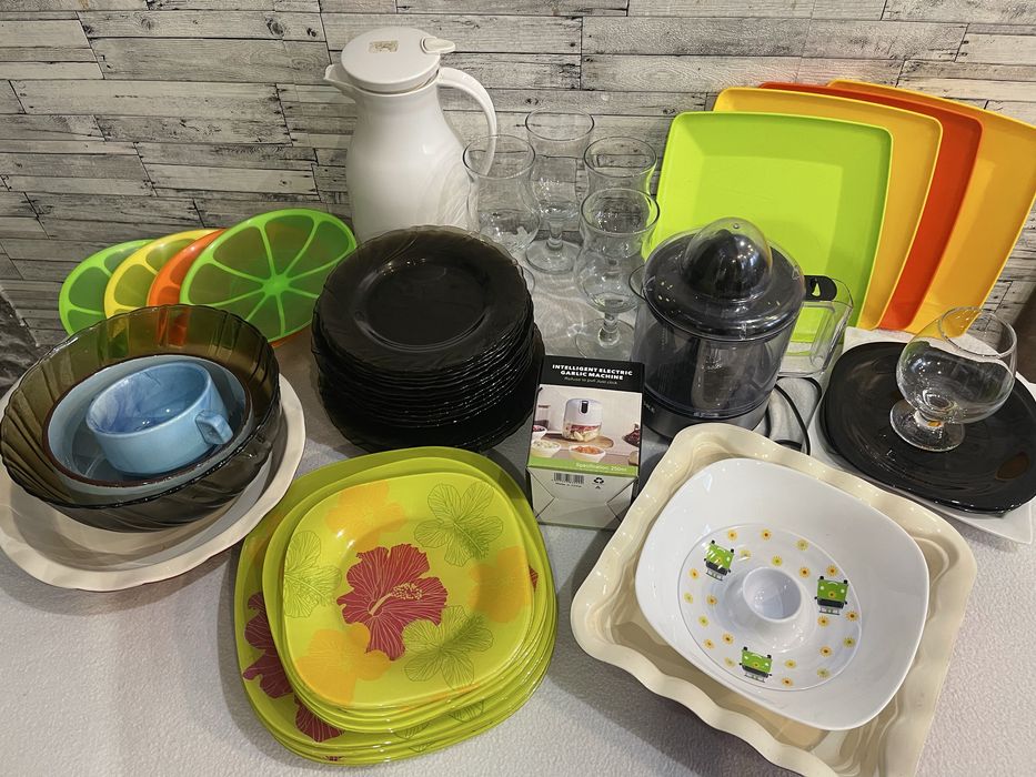 Набор посуды! Салатник, тарелка, бокал