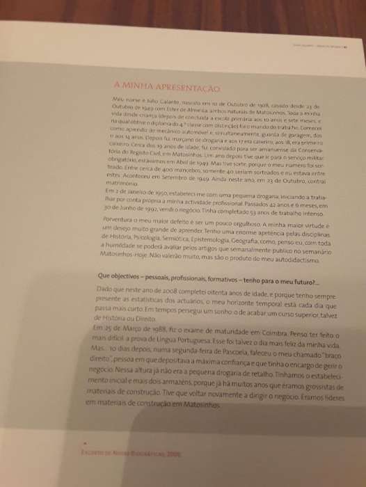 Júlio Galante - TRAJECTO DE VIDA E REFLEXÕES ESCRITAS