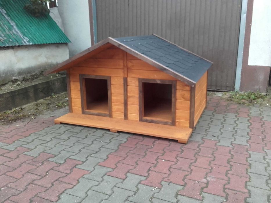 Buda dla dwóch psów Duża XL ocieplona otwierany dach