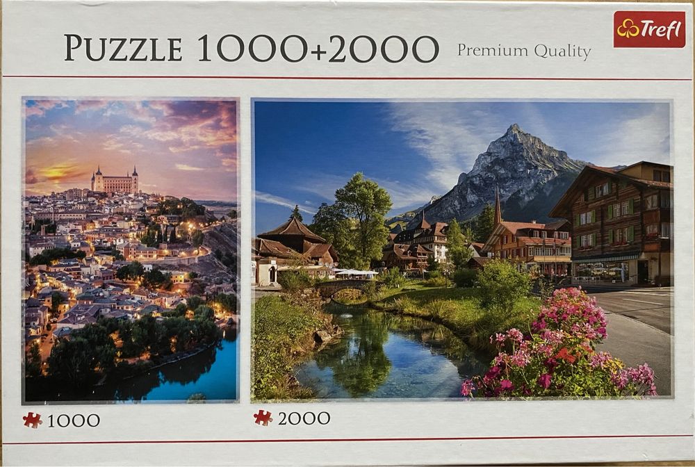 Puzzle Trefl 1000 + 2000, Toledo, Hiszpania i Alpy latem