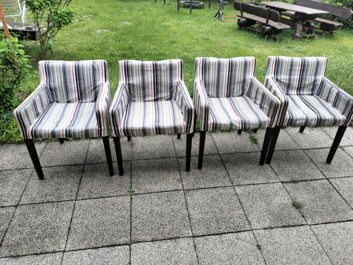 Fotele krzesła do stołu wygodne Z IKEA 4 sztuki zdejmowane pokrowce