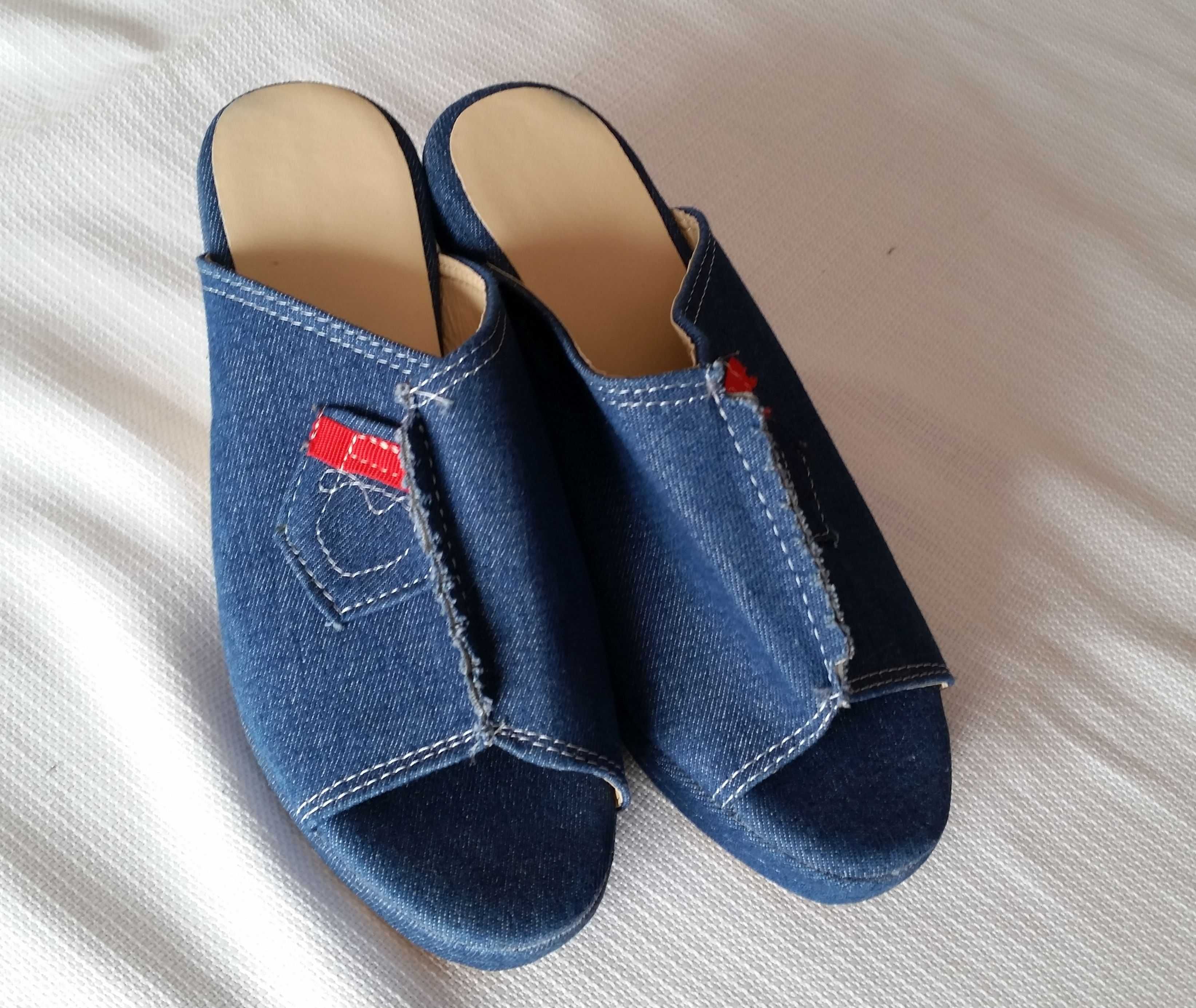 Klapki damskie jeans 39