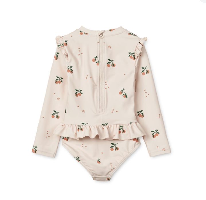 Kostium kąpielowy UV z długim rękawem Sille - Peach, Sea shell