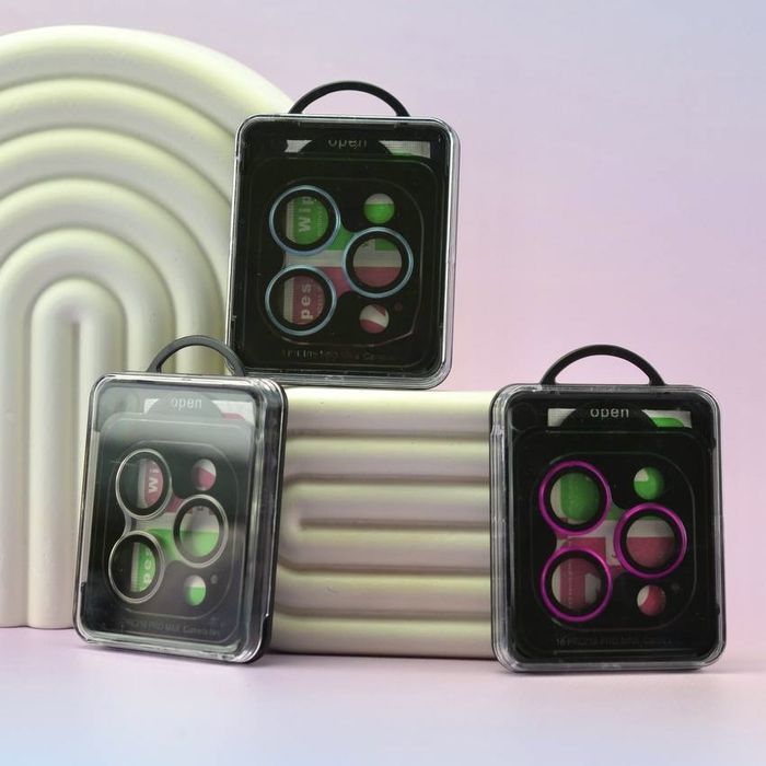 Захисне скло Camera METAL для iPhone 11–16 Pro Max Кольори різні