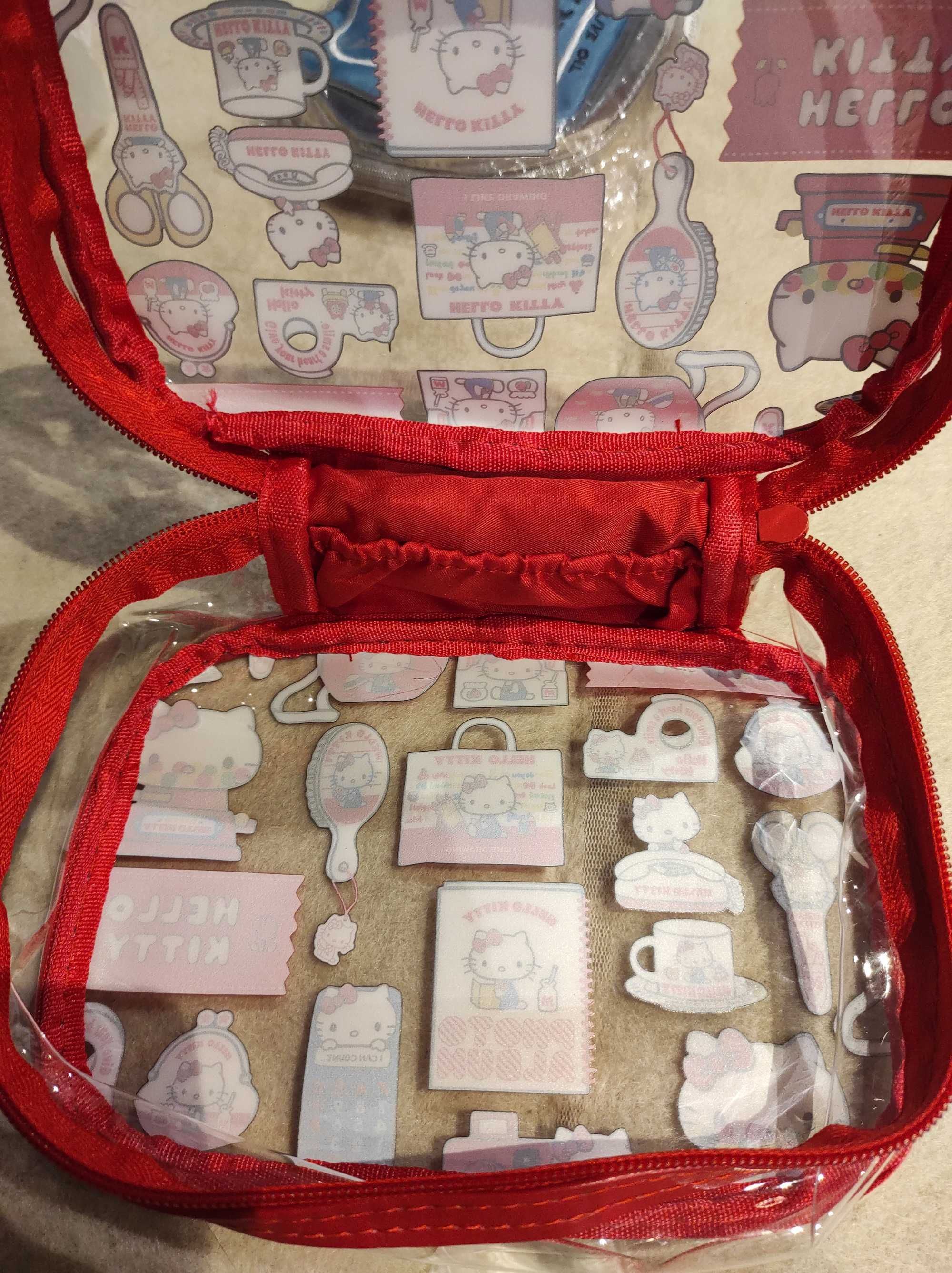 Kosmetyczka hello kitty nowa czerwona śliska wodoodporna kuferek