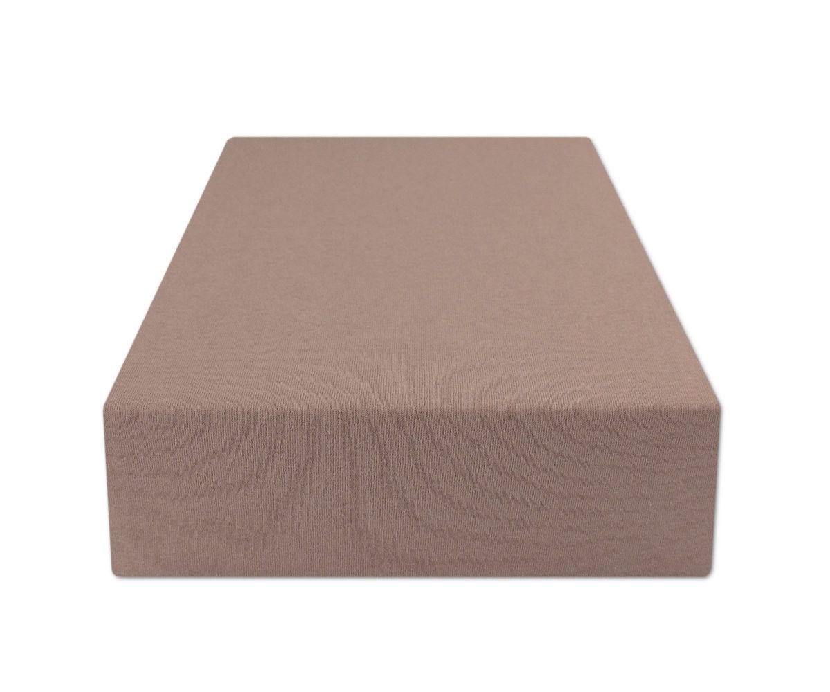 Prześcieradło z gumką 200x220 JERSEY Cappuccino eStilex