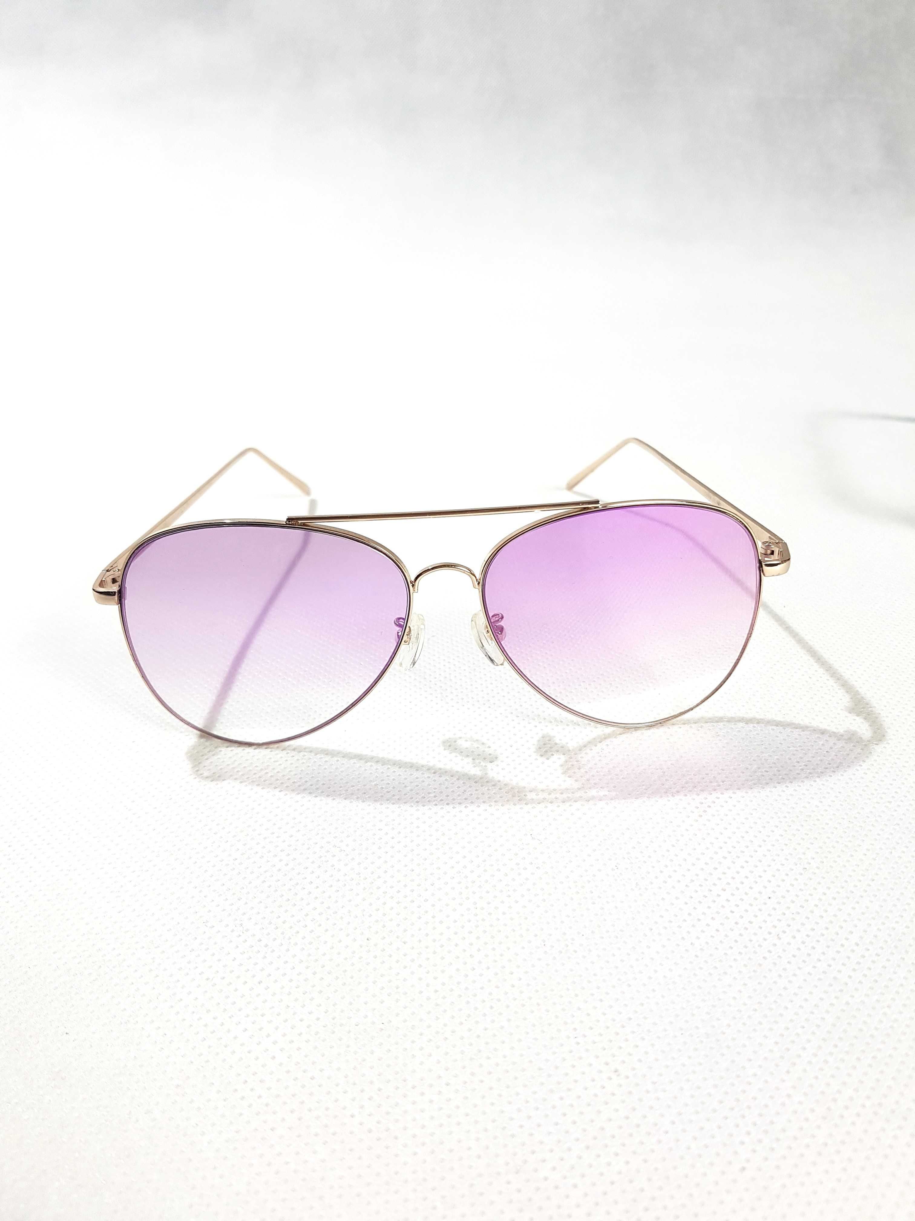 okulary przeciwsłoneczne damskie lustrzanki zestaw różowe czarne