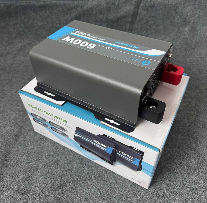 Інвертор ZGPT 12 220 перетворювач чистий синус 600 Вт / 1200 Вт, USB