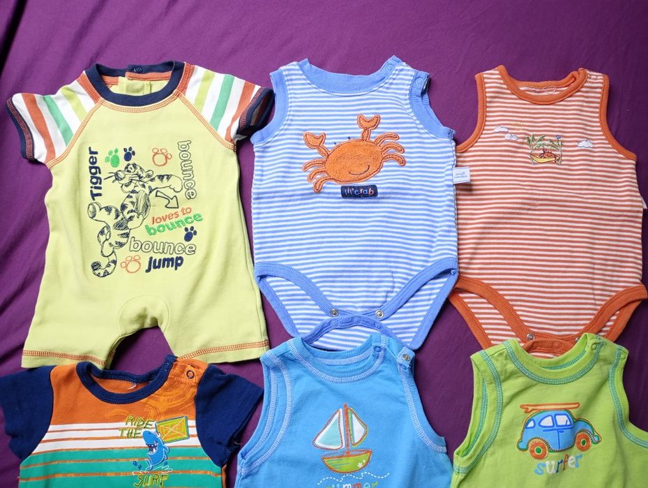 Body niemowlęce rampersy dla chłopca z krótkim rękawem 62-68