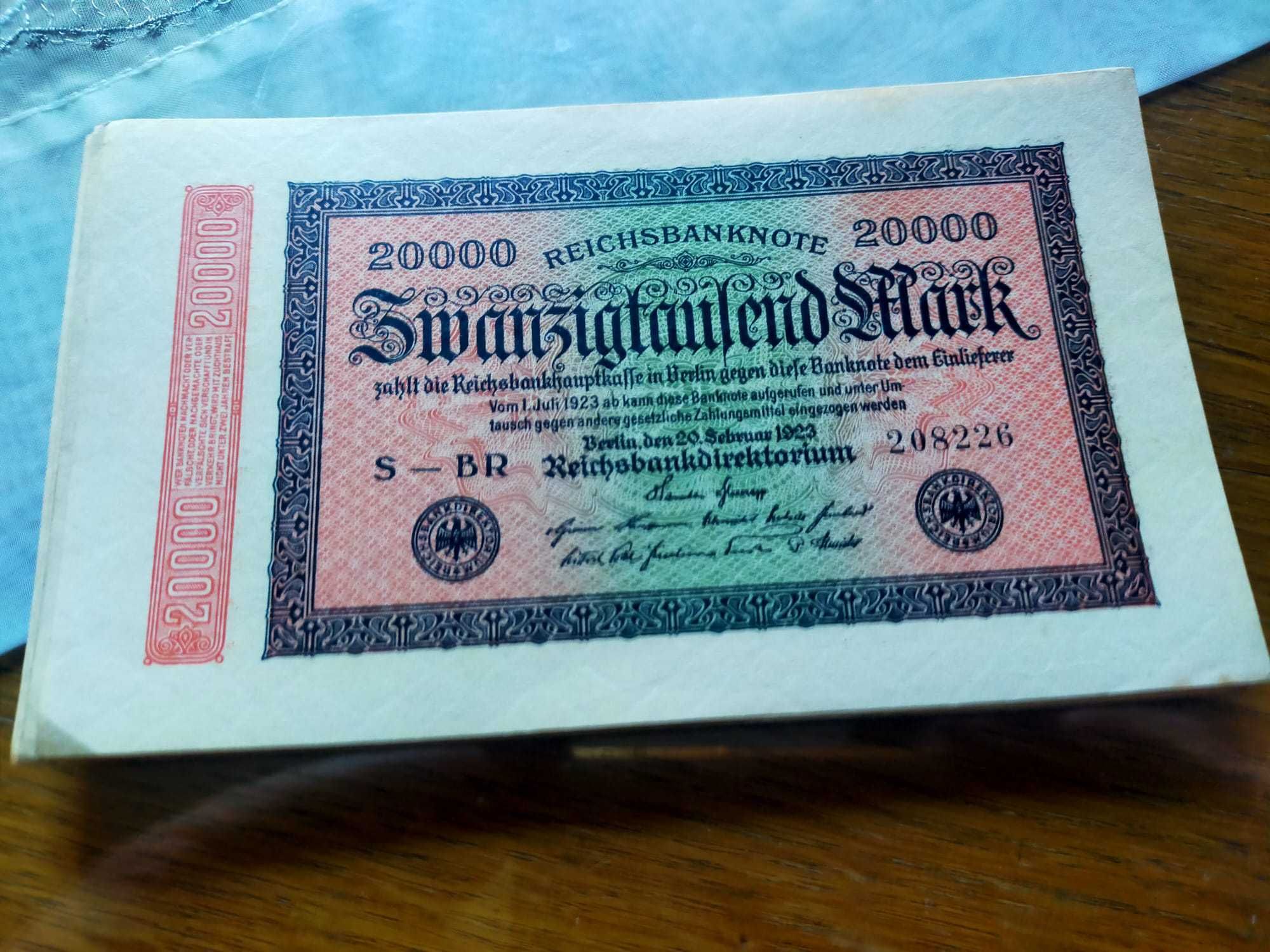 20 000 Reichsbanknote 1923 S-Br 26 banknotów