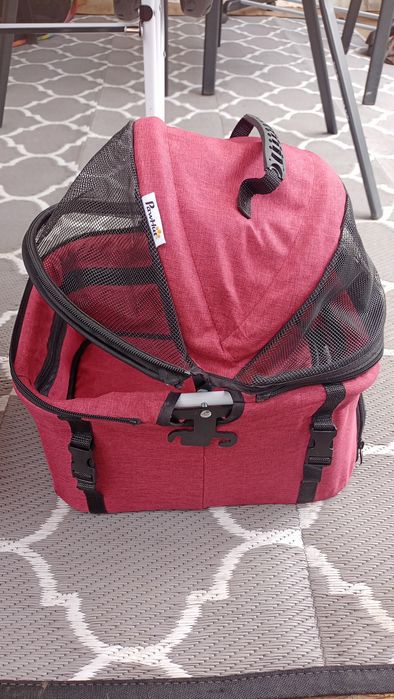 Wózek dla zwierząt podwójny transporter na kolkach dla kota psa