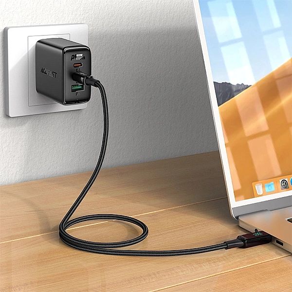 Kabel Acefast C6-03 Black USB-C - USB-C PD QC 100W 5A 480Mb/s 2m - cza