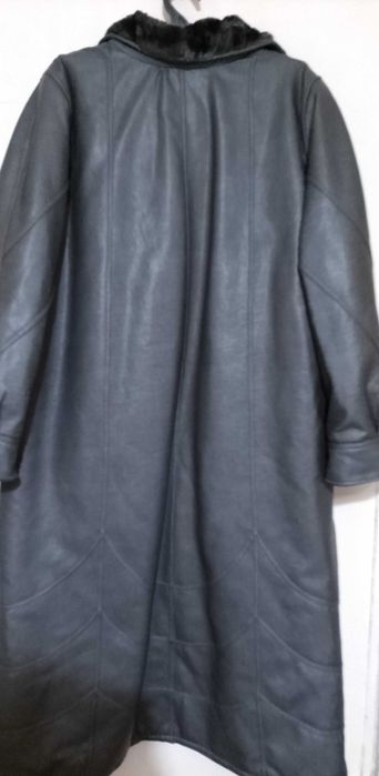 Нове зимове пальто 56 р., на штучному хутрі.  Дублёнка  plus size.