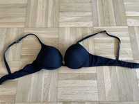 Czarny gładki stanik 80B push up Shein