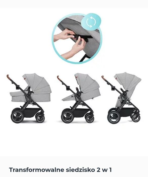 Wózek 2w1 Kinderkraft jasno szary