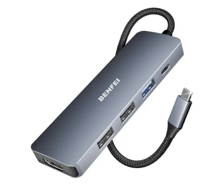 Багатопортовий адаптер Benfei 5 в 1 USB Type-C Hub 100 Вт