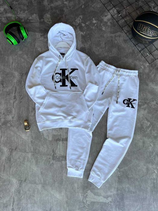 Костюм Calvin Klein Premium White з qr-кодом штани + худі i57/Bs108
