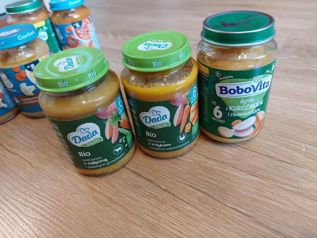 Obiadki dla dzieci słoiczki słoiki gerber Dada Bobovita zestaw