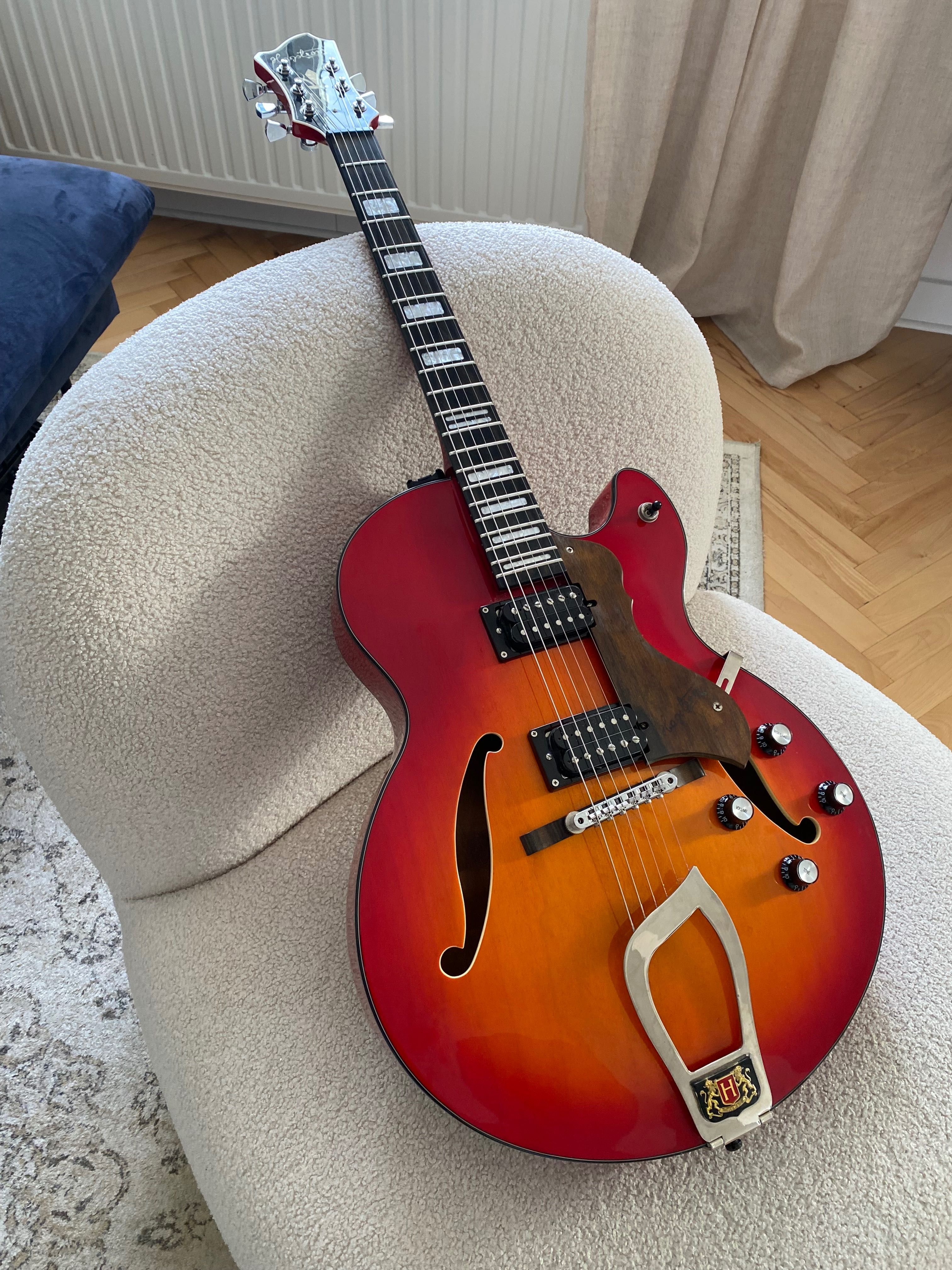 Hagstrom HJ500 + Gibson 57 + futerał | Gitara hollow body elektryczna