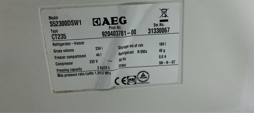 Lodowko zamrazarka AEG