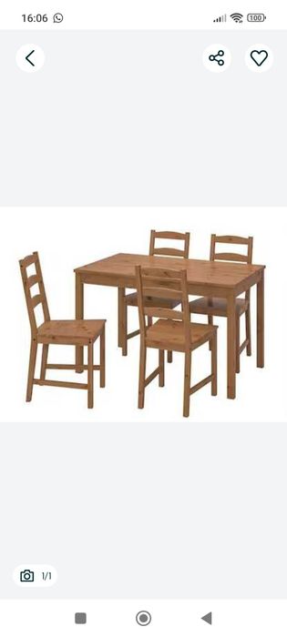 Mesa + 4 cadeiras Jokkmokk IKEA