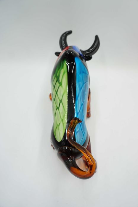 SZKLANA figura styl murano byk symbol siły