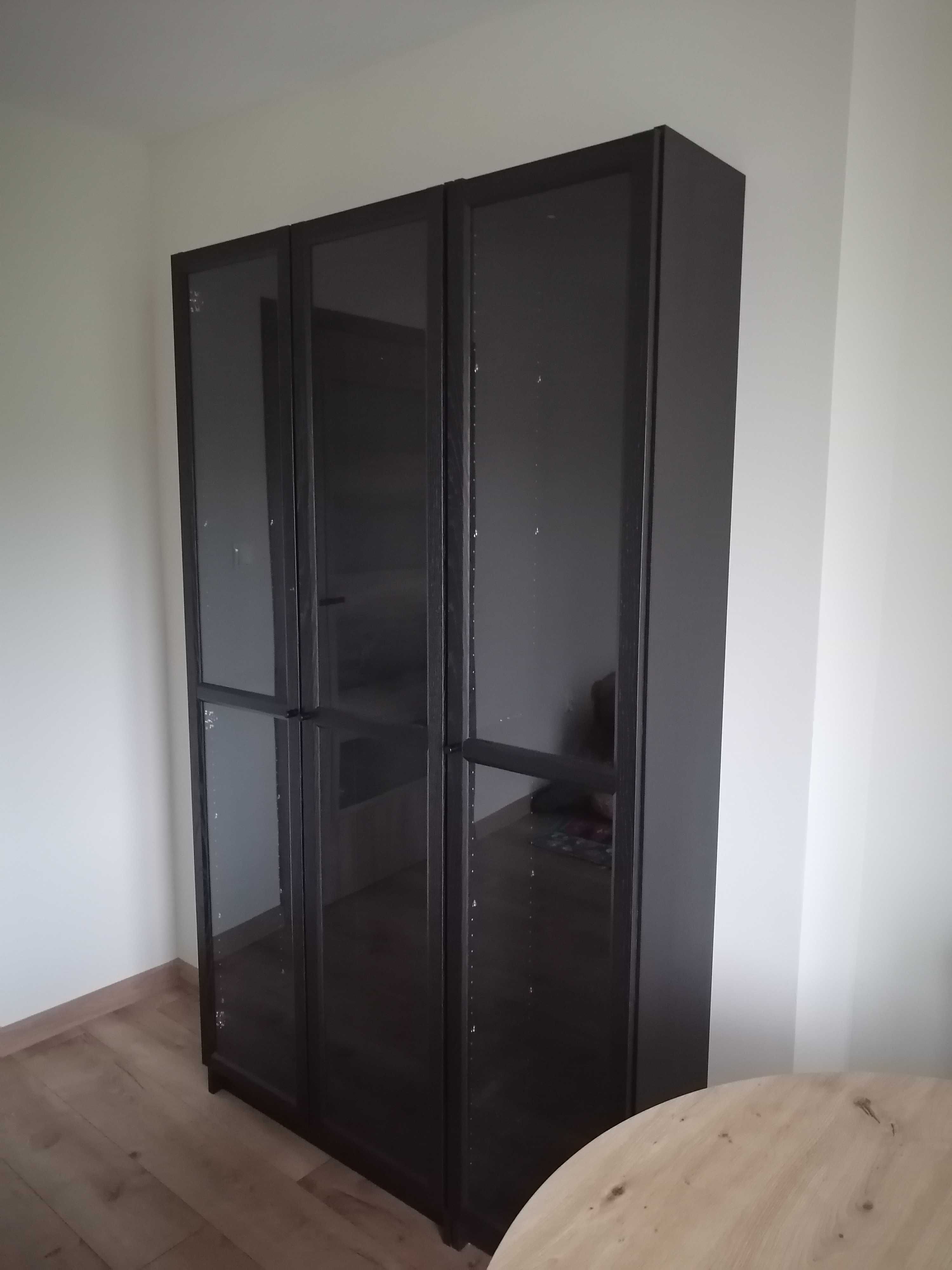 Witryna przeszklona, ikea billy oxberg czarna, jak nowa!