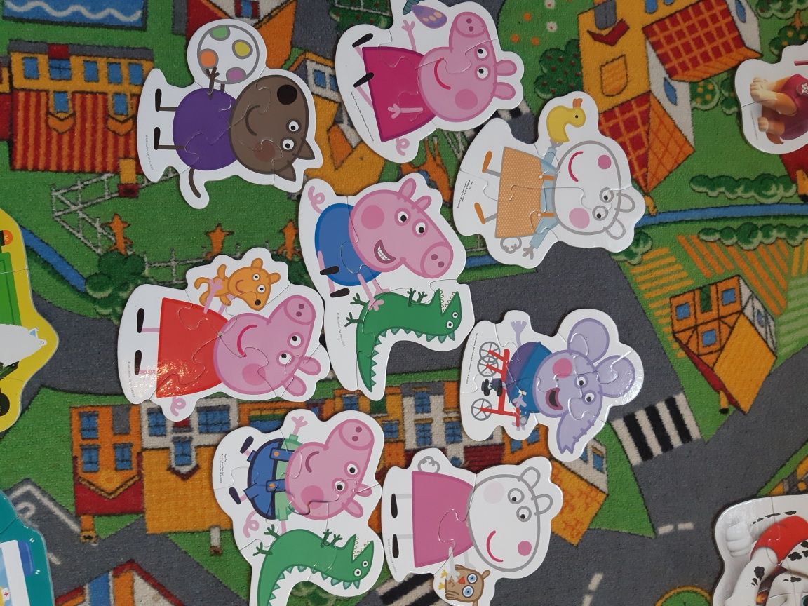 Puzzle 2+, psi patrol, świnka pepa