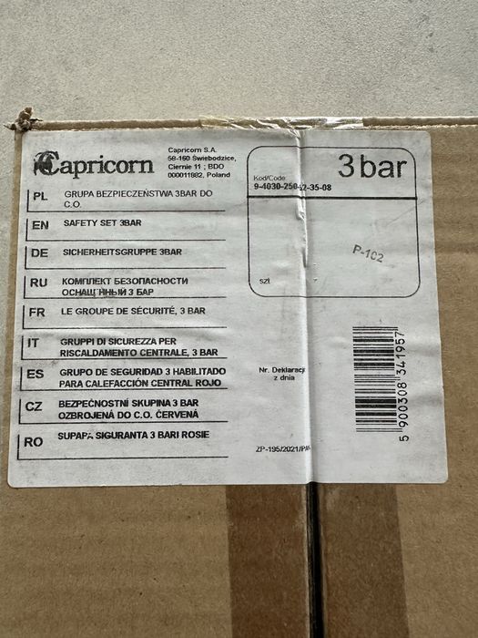 Grupa bezpieczeństwa do co 3 bar capricorn nowa