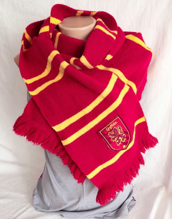 Великий широкий шарф Гаррі Поттер Гриффіндор Хогвартс в'язаний