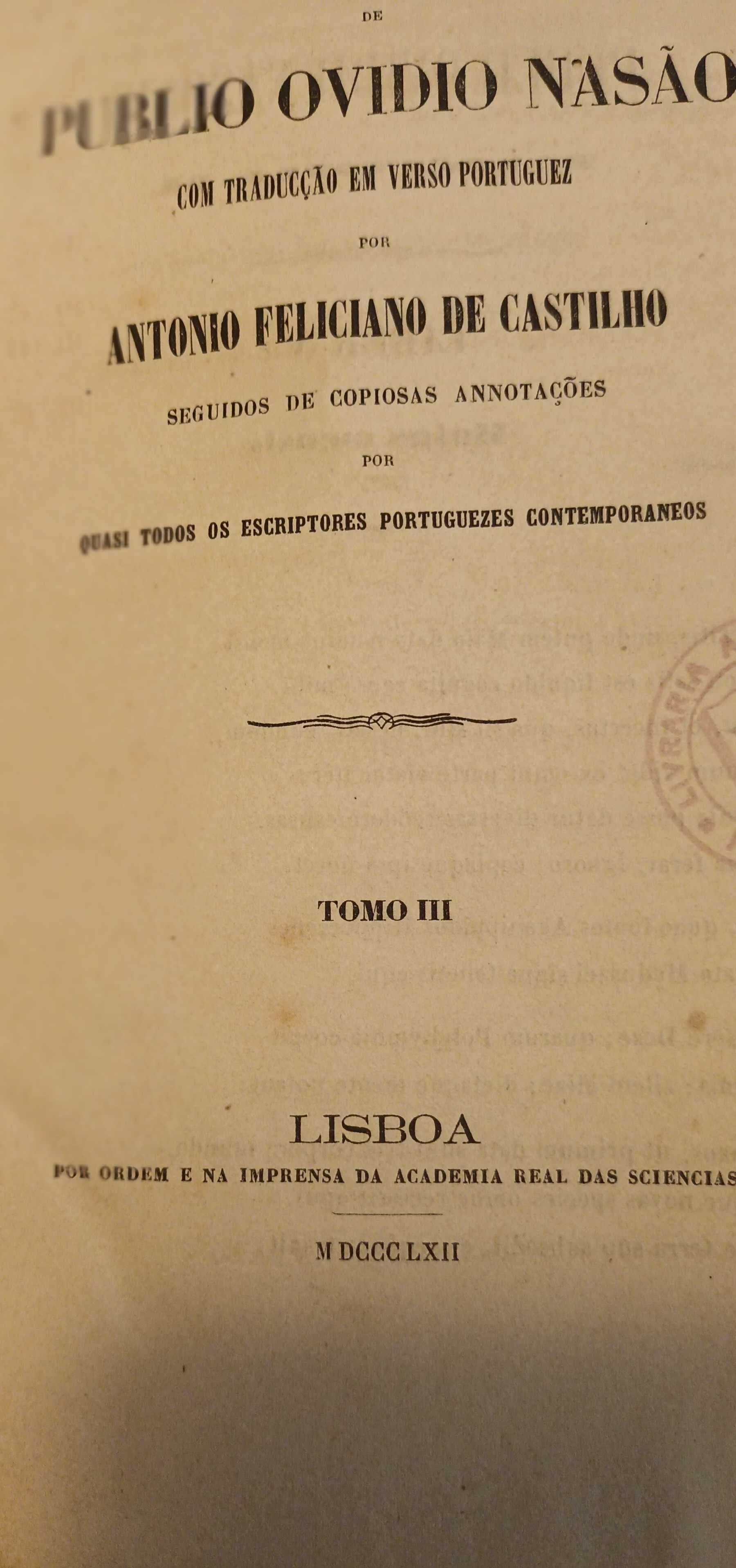 OS FASTOS, Publio Ovidio Nasão_3 Tomos_1862