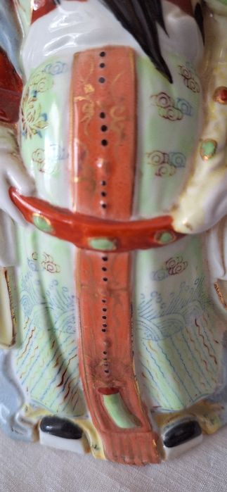 Estatueta de porcelana chinesa "Lu" deus da prosperidade antiga 23 cm