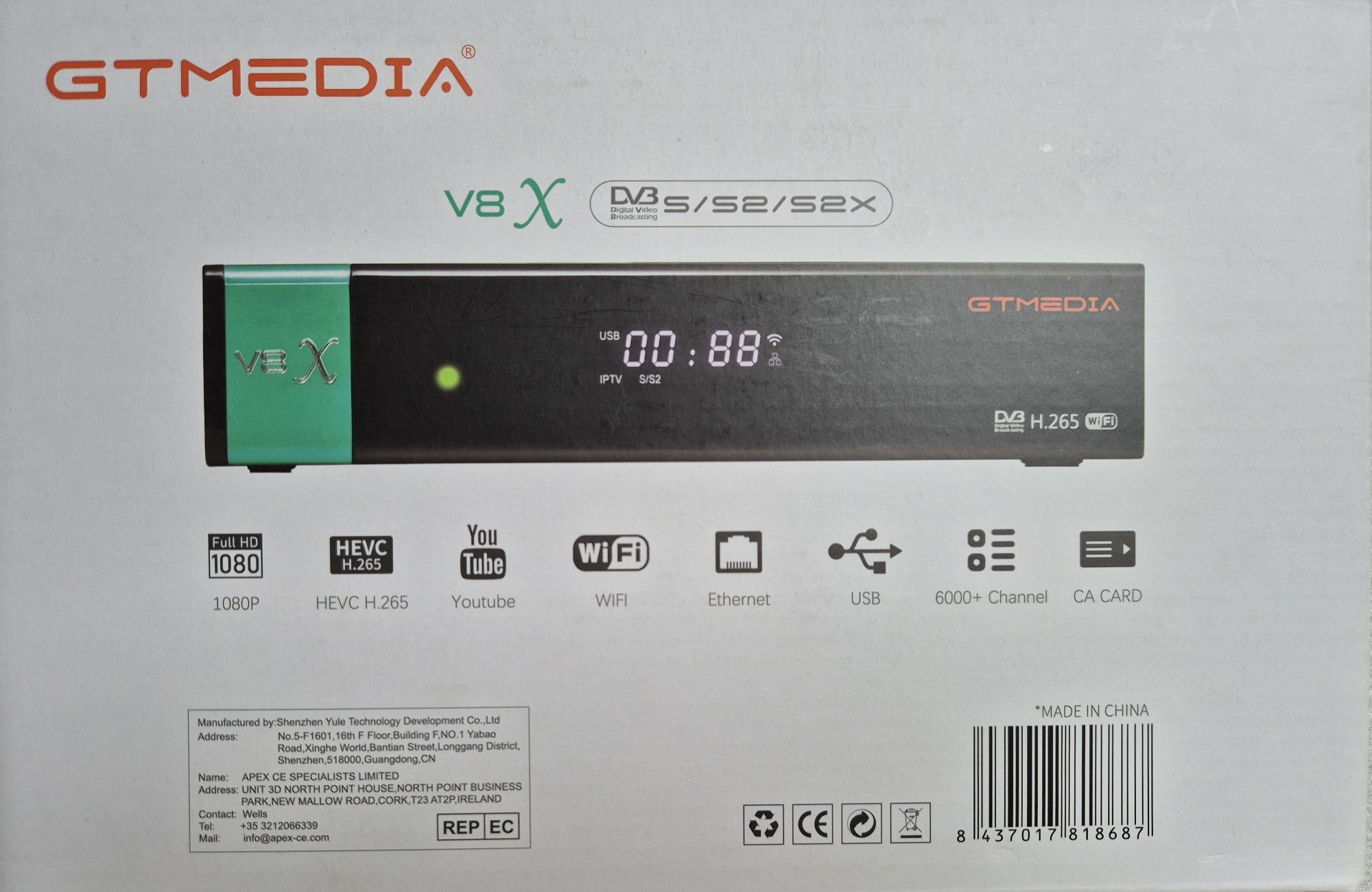 Tuner GTMedia Freesat V8X DVB-S2/S2X WiFi